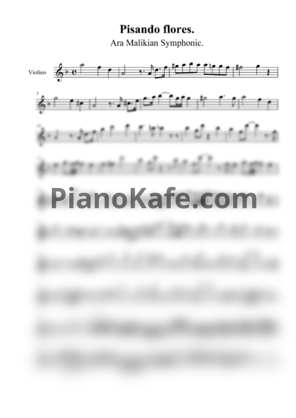Ноты Ara Malikian Symphonic - Pisando flores