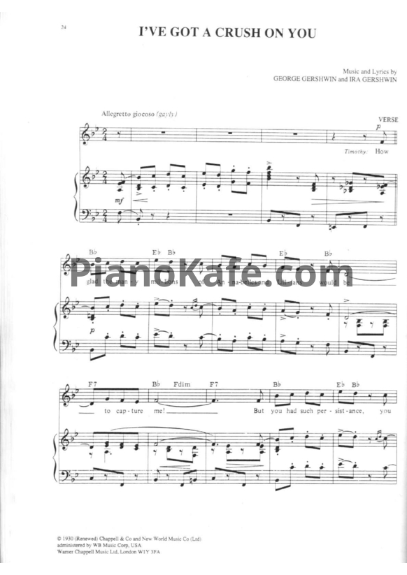 Ноты George Gershwin - I've got a crush on you