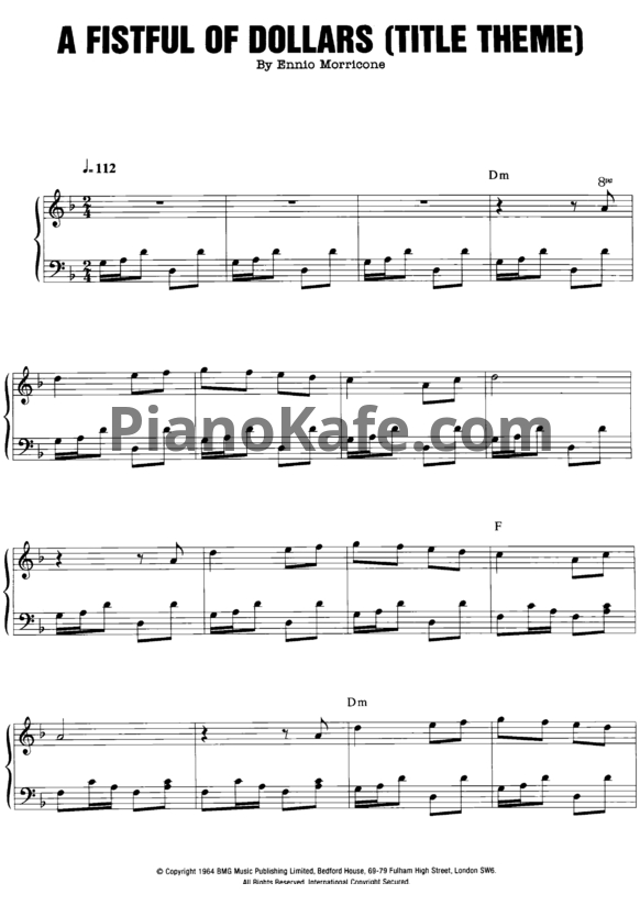Ноты Ennio Morricone - A fistful of dollars