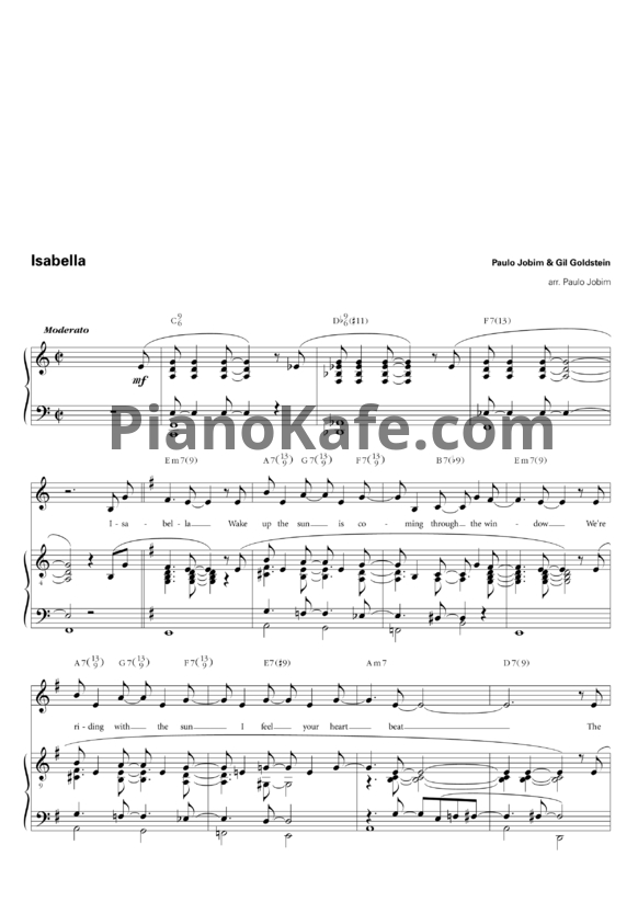 Ноты Paulo Jobim & Gil Goldstein - Isabella