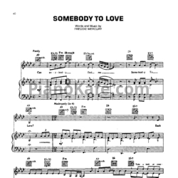 Ноты Queen - Somebody to love - предпросмотр