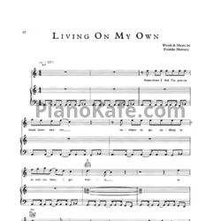 Ноты Queen - Living on my own - предпросмотр