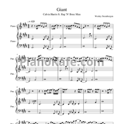 Ноты Calvin Harris, Rag'n'Bone Man - Giant - предпросмотр