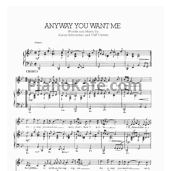 Ноты Elvis Presley - Anyway you want me - предпросмотр