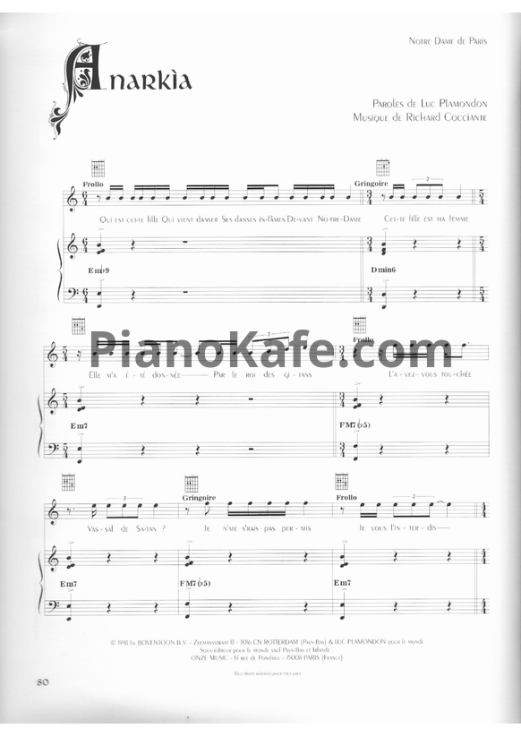 Ноты Riccardo Cocciante - Anarkia