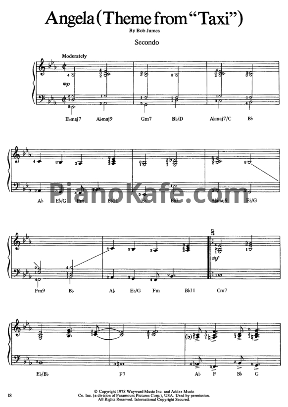 Ноты Bob James - Angel (для фортепиано в 4 руки)