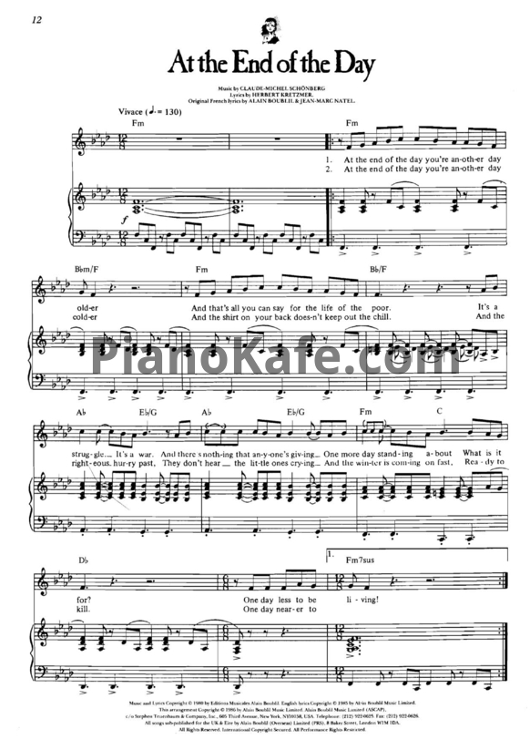 Ноты Alain Boublil & Claude-Michel Schonberg - Les Miserables (Книга нот)