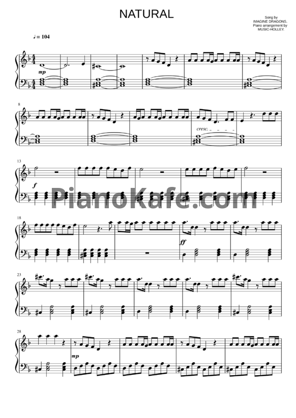 Ноты Imagine Dragons - Natural