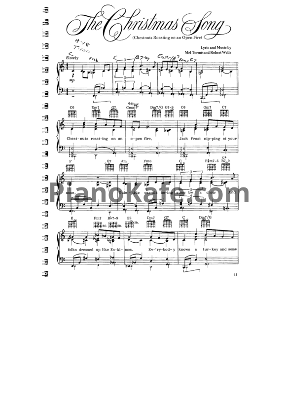 Ноты Nat King Cole - The Christmas song