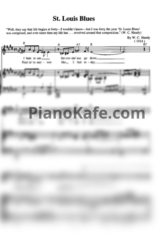 Ноты W. C. Handy - St. Louis blues