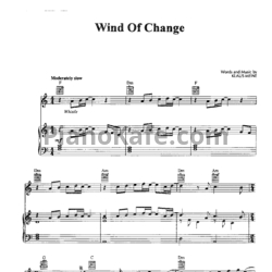 Ноты Scorpions - Wind of change - предпросмотр