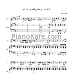 Ноты Billie Eilish - All the good girls go to hell - предпросмотр