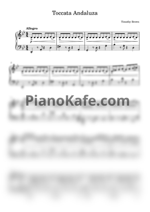 Ноты Timothy Brown - Андалузская токката (Toccata Andaluza)