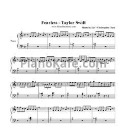 Ноты Taylor Swift - Fearless (Piano cover by Ear) - предпросмотр