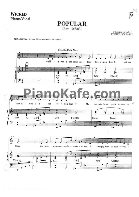 Ноты Stephen Schwartz - Popular