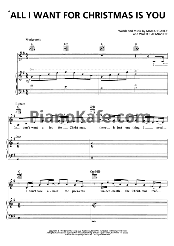 Ноты It's Easy to Play Christmas Songs (Книга нот)