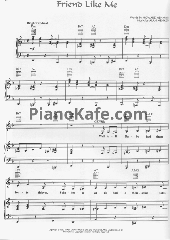 Ноты Alan Menken - Friend like me