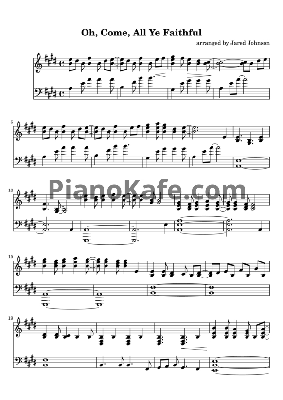 Ноты Jared Johnson - Oh. come, all ye faithful