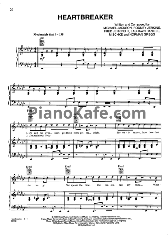 Ноты Michael Jackson - Heartbreaker