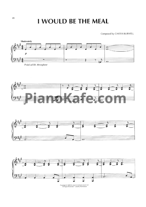 Ноты Carter Burwell - I would be the meal