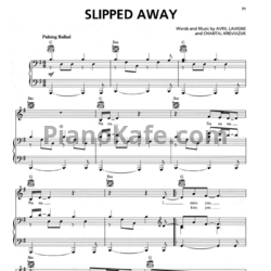Ноты Avril Lavigne - Slipped away - предпросмотр