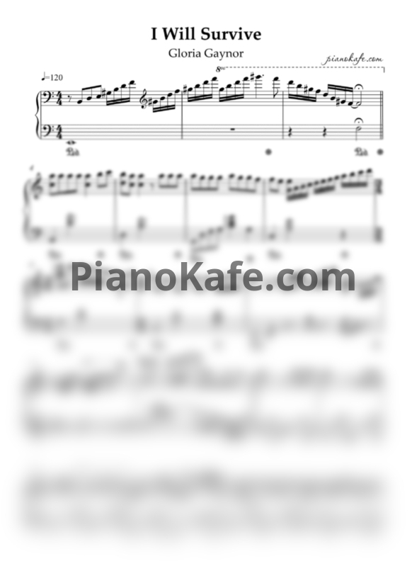 Ноты Gloria Gaynor - I will survive (Piano cover)