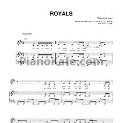 Ноты Lorde - Royals - предпросмотр