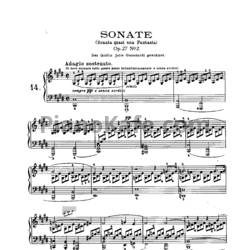 Sheets Людвиг ван Бетховен - Лунная Соната (Соната №14) Op. 27 №2 (Полная версия) - preview