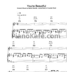 Ноты James Blunt - You're beautiful - предпросмотр