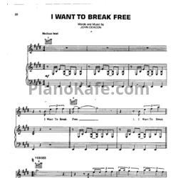 Ноты Queen - I want to break free - предпросмотр