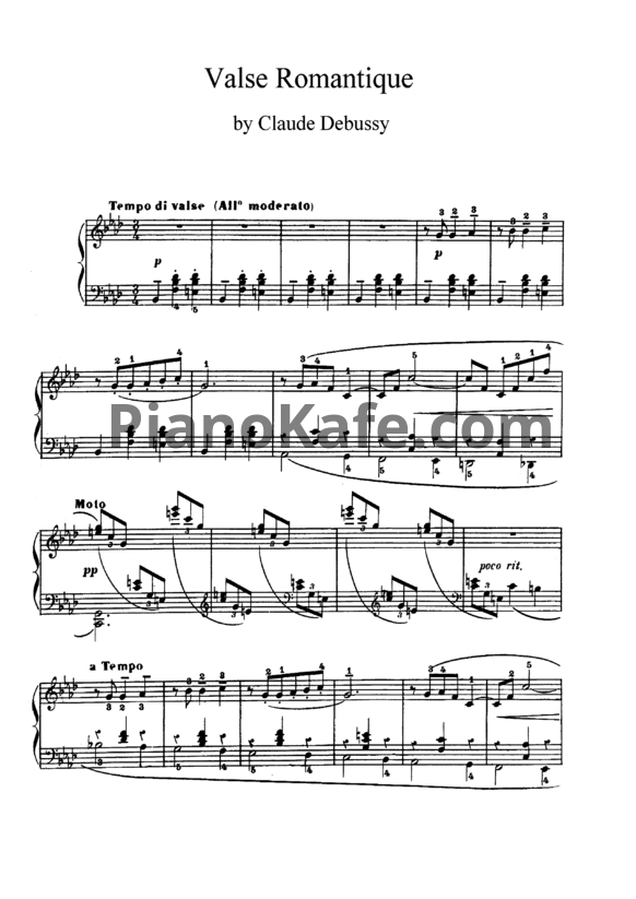 Ноты Claude Debussy - Романтический вальс