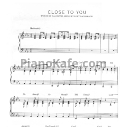 Ноты Burt Bacharach - Close to you - предпросмотр