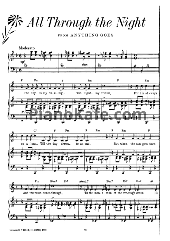 Ноты Cole Porter - All through the night