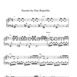Ноты One Republic - Secrets - предпросмотр