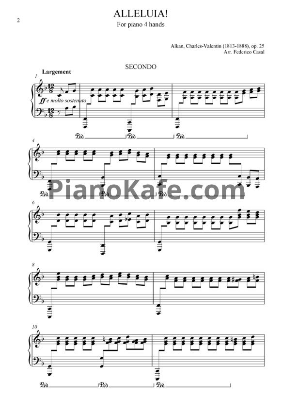 Ноты Шарль Алькан - Аллилуйя (Op. 25) для фортепиано в 4 руки