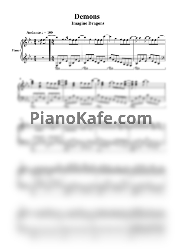 Ноты Imagine Dragons - Demons (Переложение для фортепиано Music Arrangement)