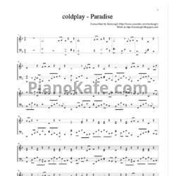 Ноты Coldplay - Paradise (Transcribed by Stantough) - предпросмотр