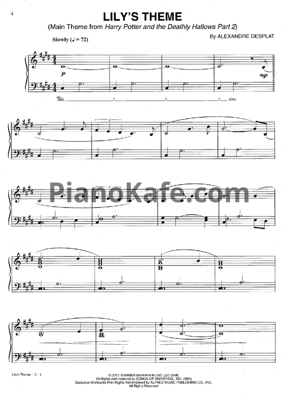 Ноты Alexandre Desplat - Harry Potter and the Deathly Hallows. Part 2 (Книга нот)