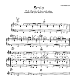 Ноты Lily Allen - Smile - предпросмотр