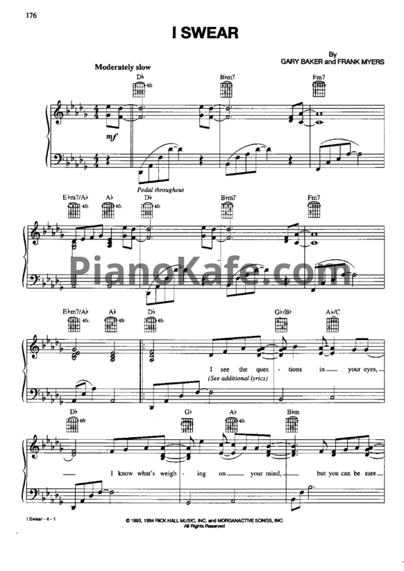 Ноты John Michael Montgomery - I swear