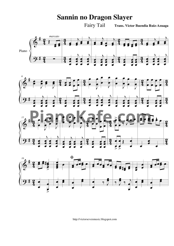 Ноты Yasuharu Takanashi - Sannin no Dragon Slayer