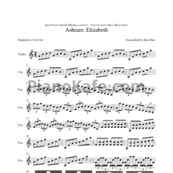 Ноты Ashram - Elizebeth (Transcribed for violin by Ben Chan) - предпросмотр