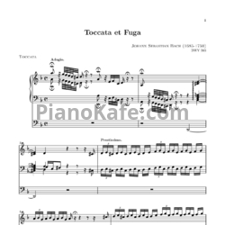 Ноты И. Бах - Токката и фуга ре минор для органа, BWV 565 - предпросмотр