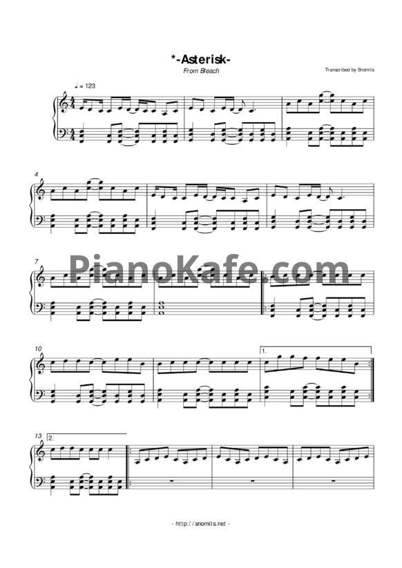 Ноты Orange Range - Asterisk