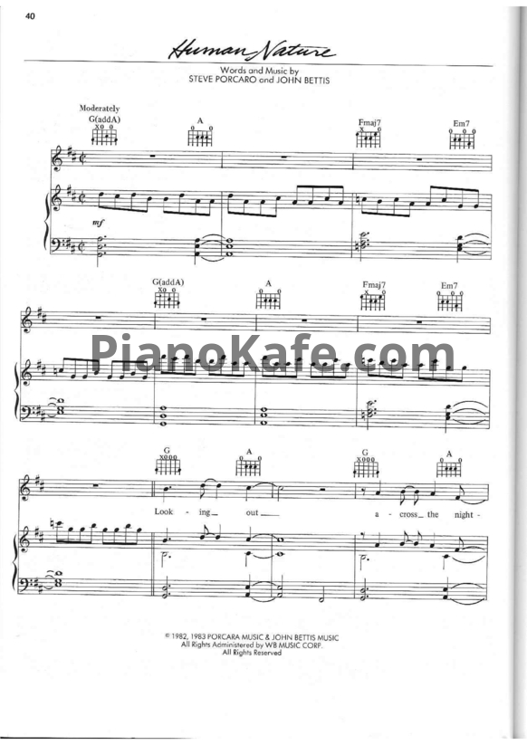 Ноты Michael Jackson - Human Nature