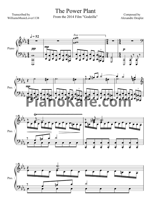 Ноты Alexandre Desplat - The power plant