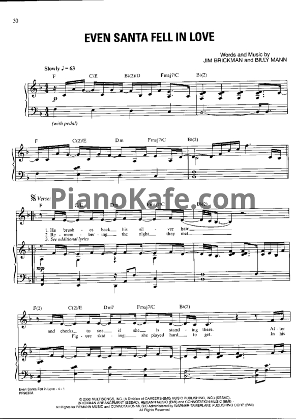 Ноты Jim Brickman - Even Santa fell in love