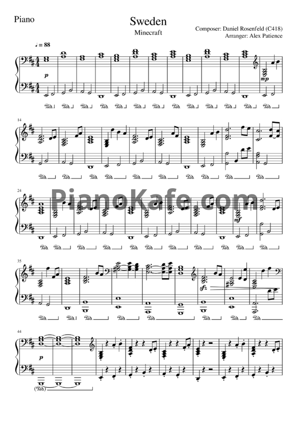 Ноты Daniel Rosenfeld - Sweden