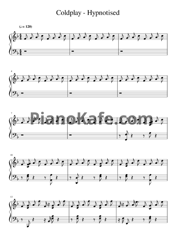 Ноты Coldplay - Hypnotised