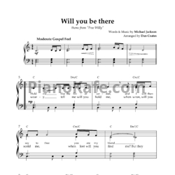 Ноты Michael Jackson - Will you be there - предпросмотр